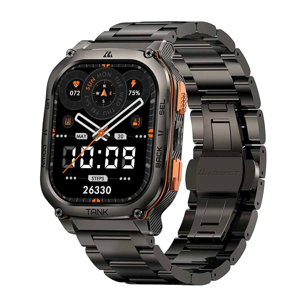 New KOSPET TANK M3 Ultra GPS Smartwatch For Men Waterproof/5ATM AMOLED AOD 480mAh Digital Bluetooth Call Men's Watches