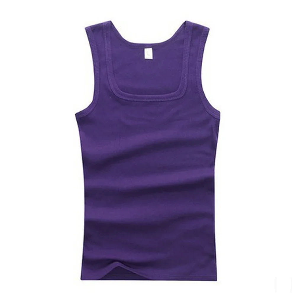 HOT Summer Male clothes Women Basic Elastic Tank Tops/100% Pure Cotton Sleeveless Fitness T-shirt Elastic Bodybuilding Vest