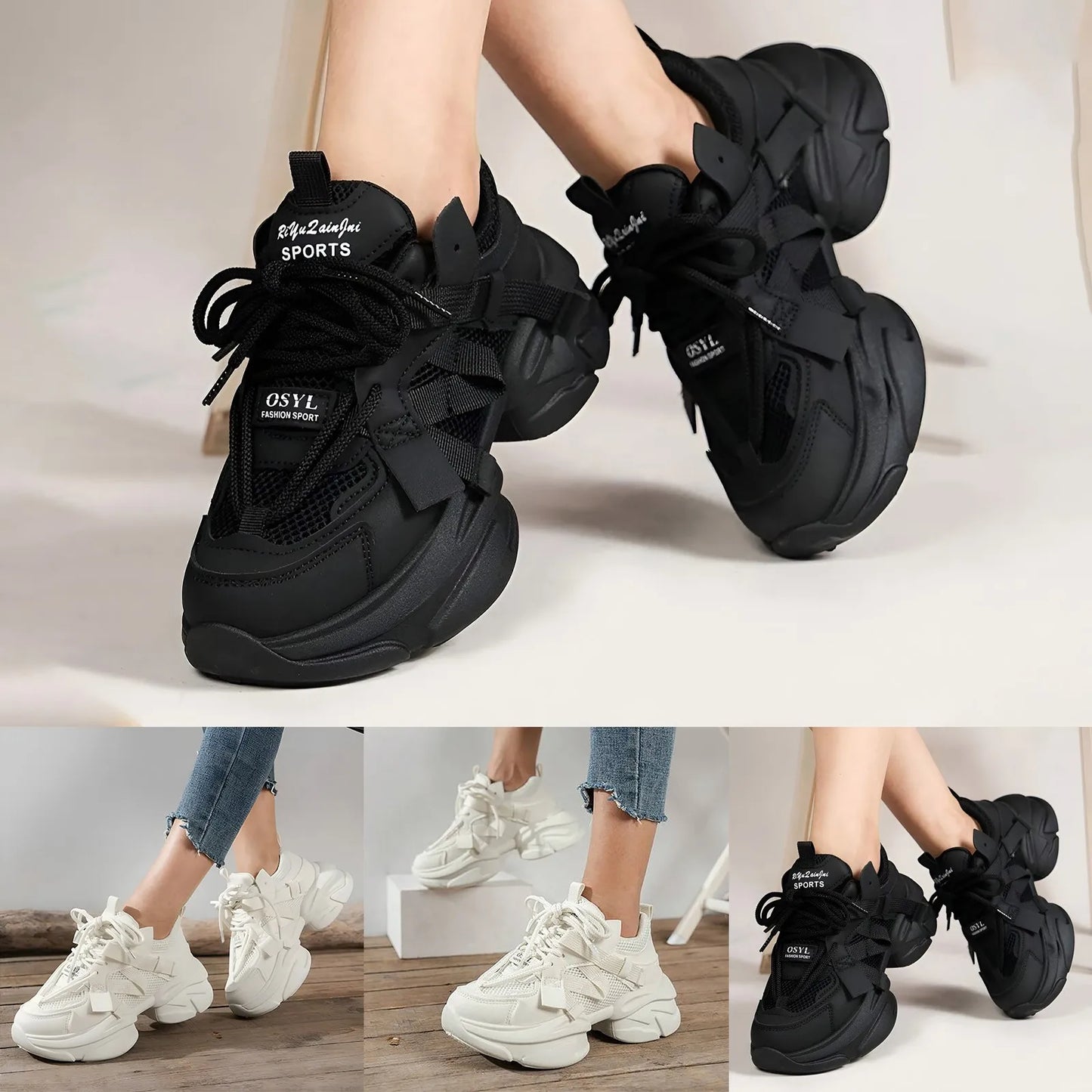 Leisure Sport Shoes Running Thick Sole Platform Sneakers/Breathable Fashion Vulcanize Shoes