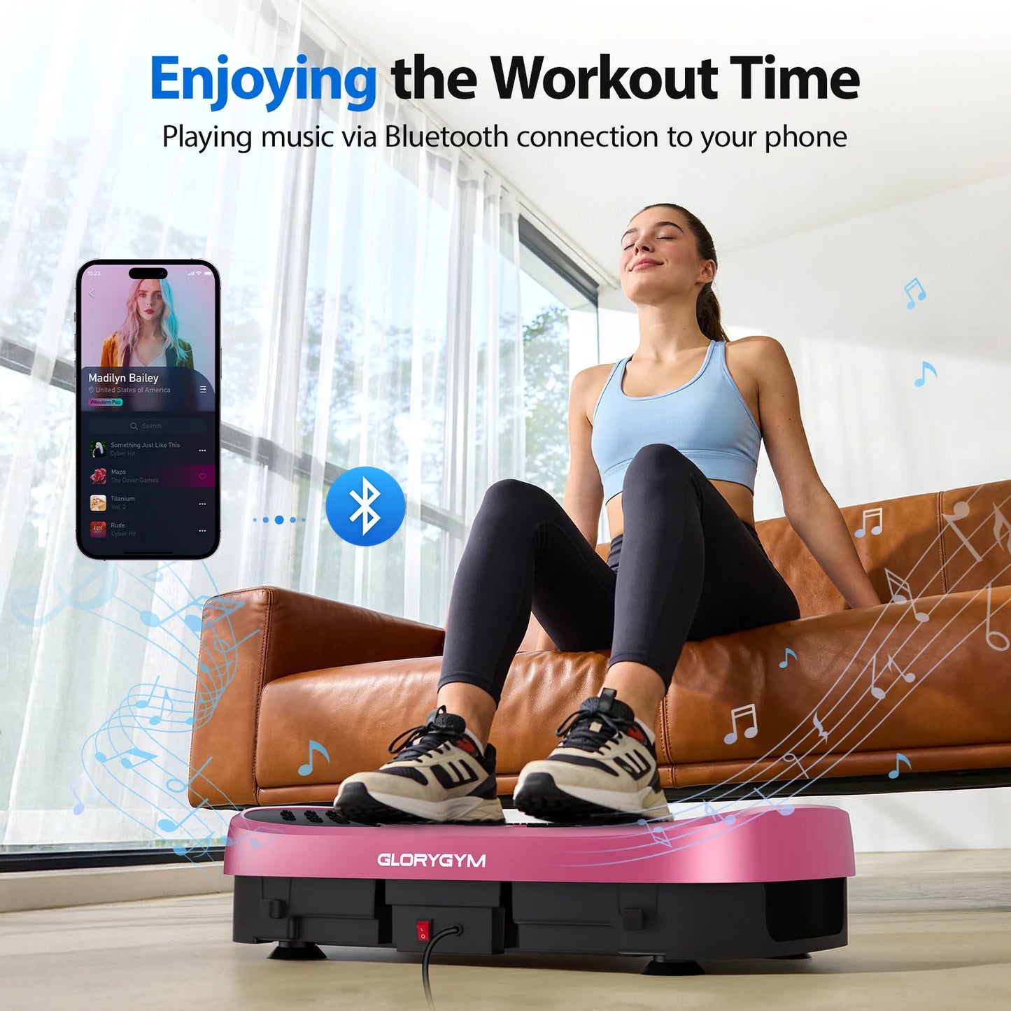 Magnetic Vibration Plate Exercise Machine Fat Burning 120 Levels/330lbs Portable Quiet Home Fitness  APP Control Workout Platform
