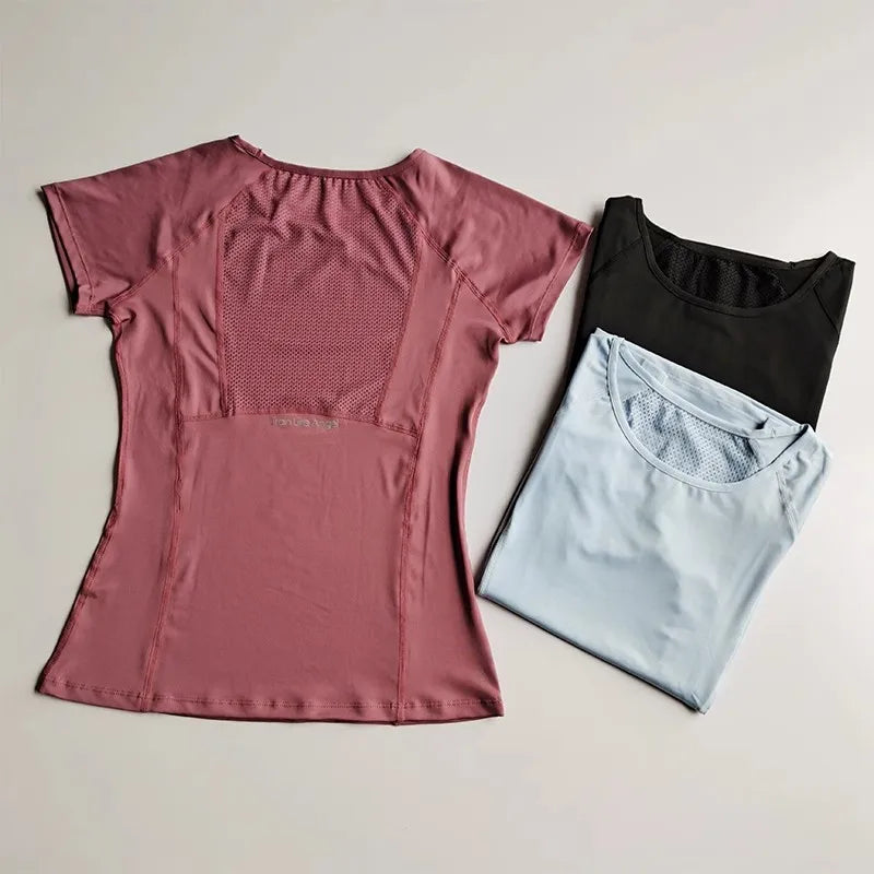 Outdoor Sports Shirt Sportswear Yoga Wear Women's Sports/T-Shirt Fitness Clothes Running Yoga Top Female Workout Tops T-shirt