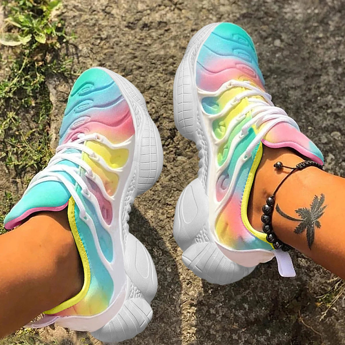 New Candy Color Men Transparent Bottom Sneakers/Running Shoes Women Hiking Shoes Couple Autumn Rainbow Sports Shoes