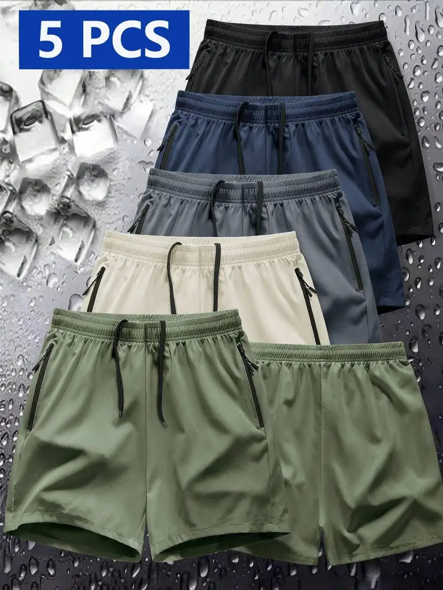 Manfinity Homme 5pcs/Set Men's Spring Summer Sports Shorts Casual Shorts