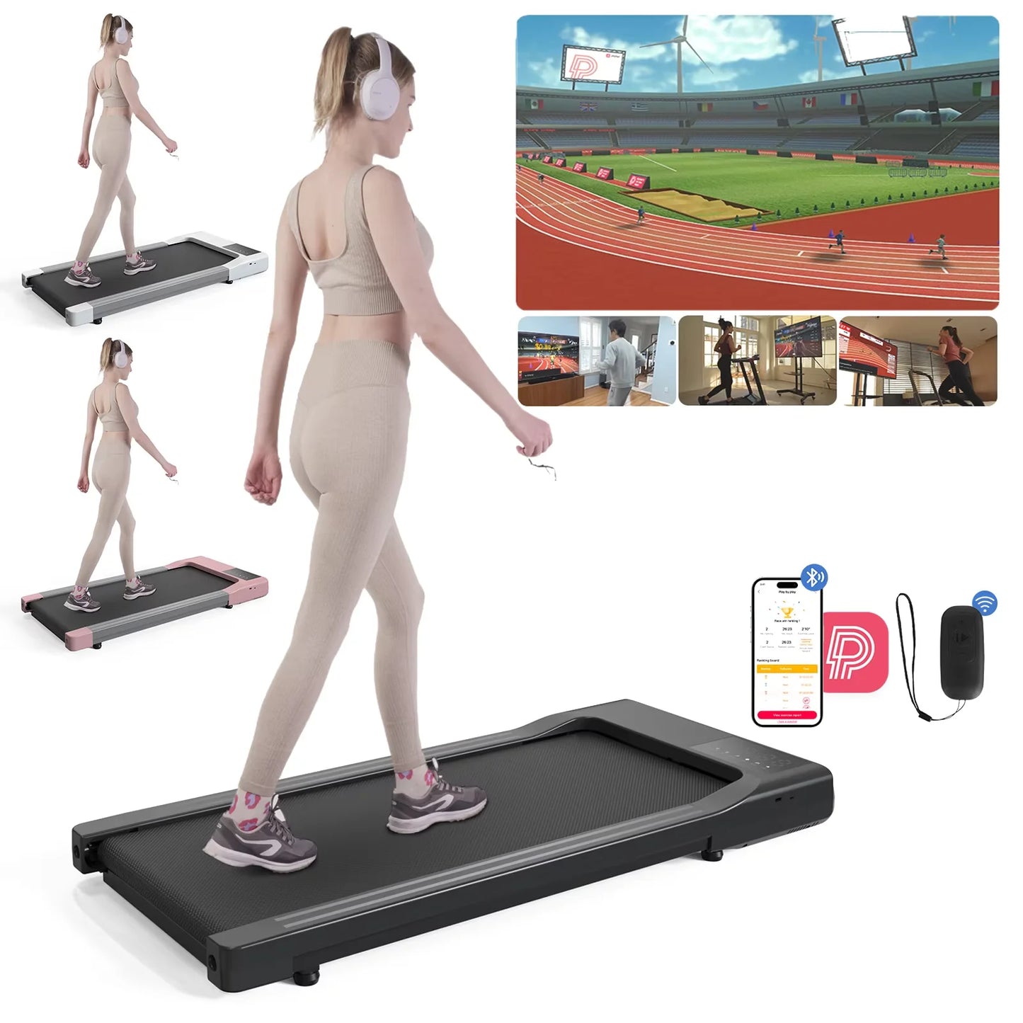 Hot Sale Treadmill 2in1 Treadmills for Home/Office Remote Control/LCD Display Adjustable Speed Walking Pad Exercise Machine