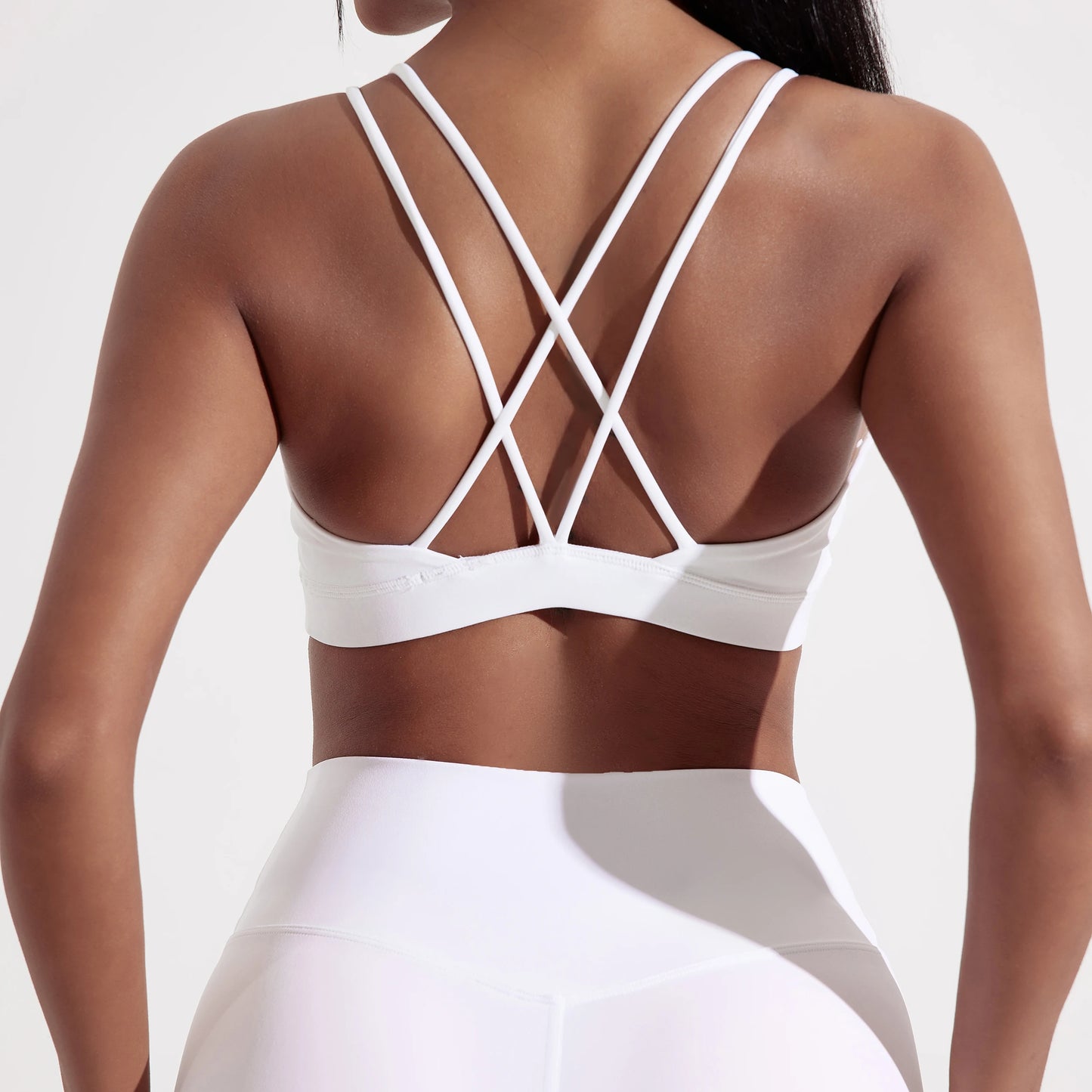 Solid Color Cross Fitness Bra Soft High Strength Women Tight Sport Top/Comprehensive Training Gym Yoga Underwear With Chest Pad