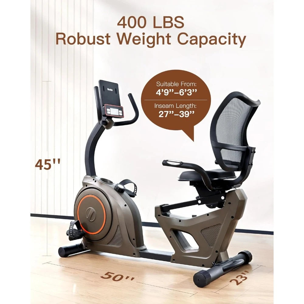 Indoor Recumbent Exercise Bike Workout yoga Equipment/for Home Gym 400LBS Weight Capacity