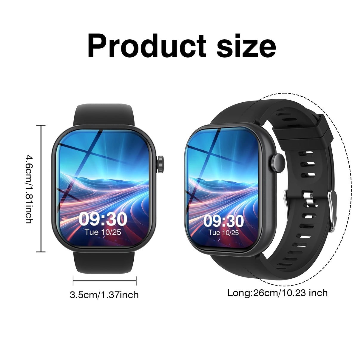 New Smart Watch HD Touch Screen Smart Watch Wireless Call/Music Control, Fitness Tracker Remote Camera Multi-Sport Modes