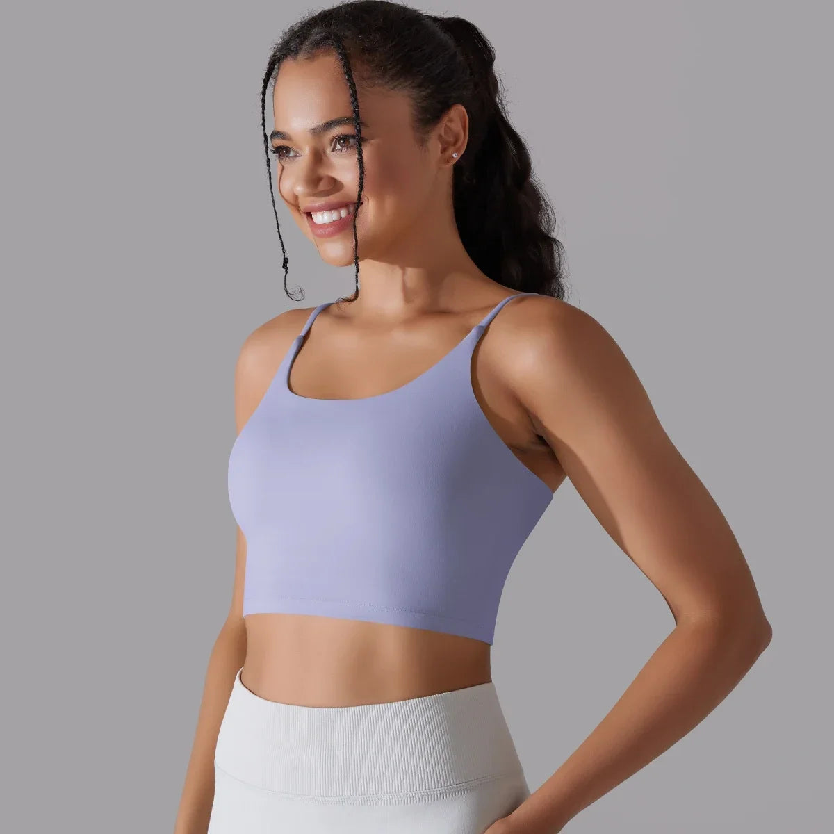 Solid Color Yoga Sports Bra Women Fixed Padded/Slim Gym Fitness Workout Undershirt Top