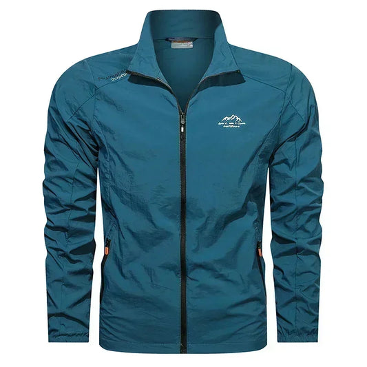 UPF100+ Men Summer Windbreaker Zip Pockets Uv Sun Protection Jackets/Breathable Ultra-light Clothes Outdoor Skin Thin Coats