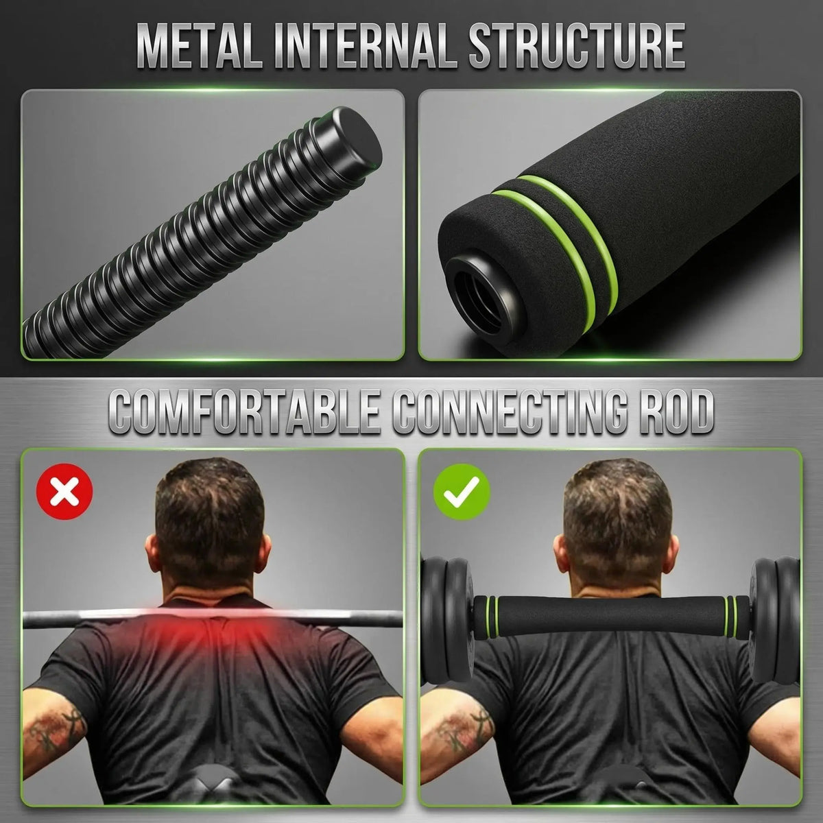 Adjustable Weight Set 44 Lbs, 4-in-1 Dumbbell Set/and Barbell Weight Set for Home Gym Converts to Kettlebell & Push-Up Stand