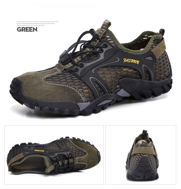 Large Size Breathable Outdoor Hiking Shoes Men Sports Hollow Out/Shoes Fishing and River Tracing Men's Shoes Sandals