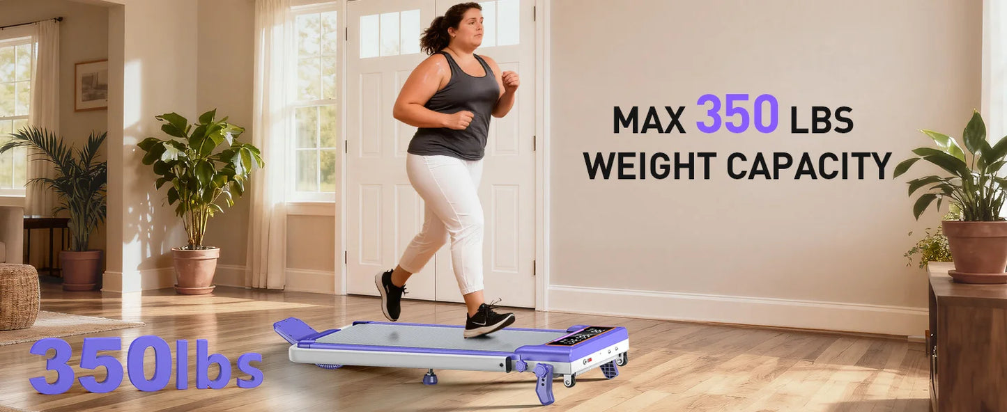 Folding Walking Pad with 15% Incline/RGB Light/Dual Screen Display/3.5HP Treadmills for Home,350lbs Capacity Smart App