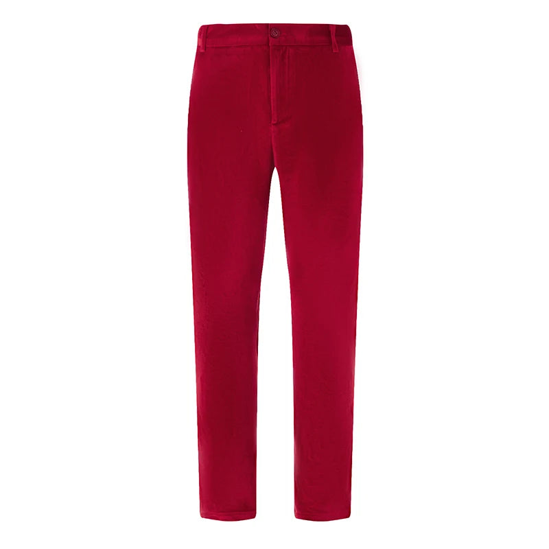 Men s Stylish  Fit Corduroy Trousers Mid Rise Solid Color/Casual Tapered Pants Long Straight Leg Pants