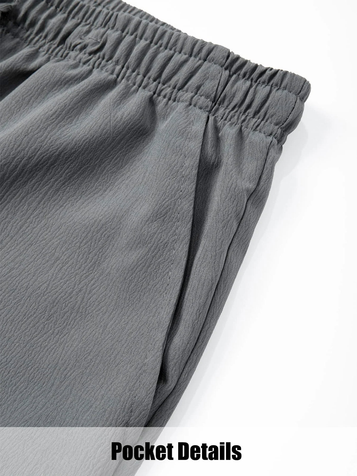 Men's Casual Wide Leg Pants Elastic Waist Drawstring Loose Straight Trousers/with Pockets Lightweight for Beach Vacation Daily Wear