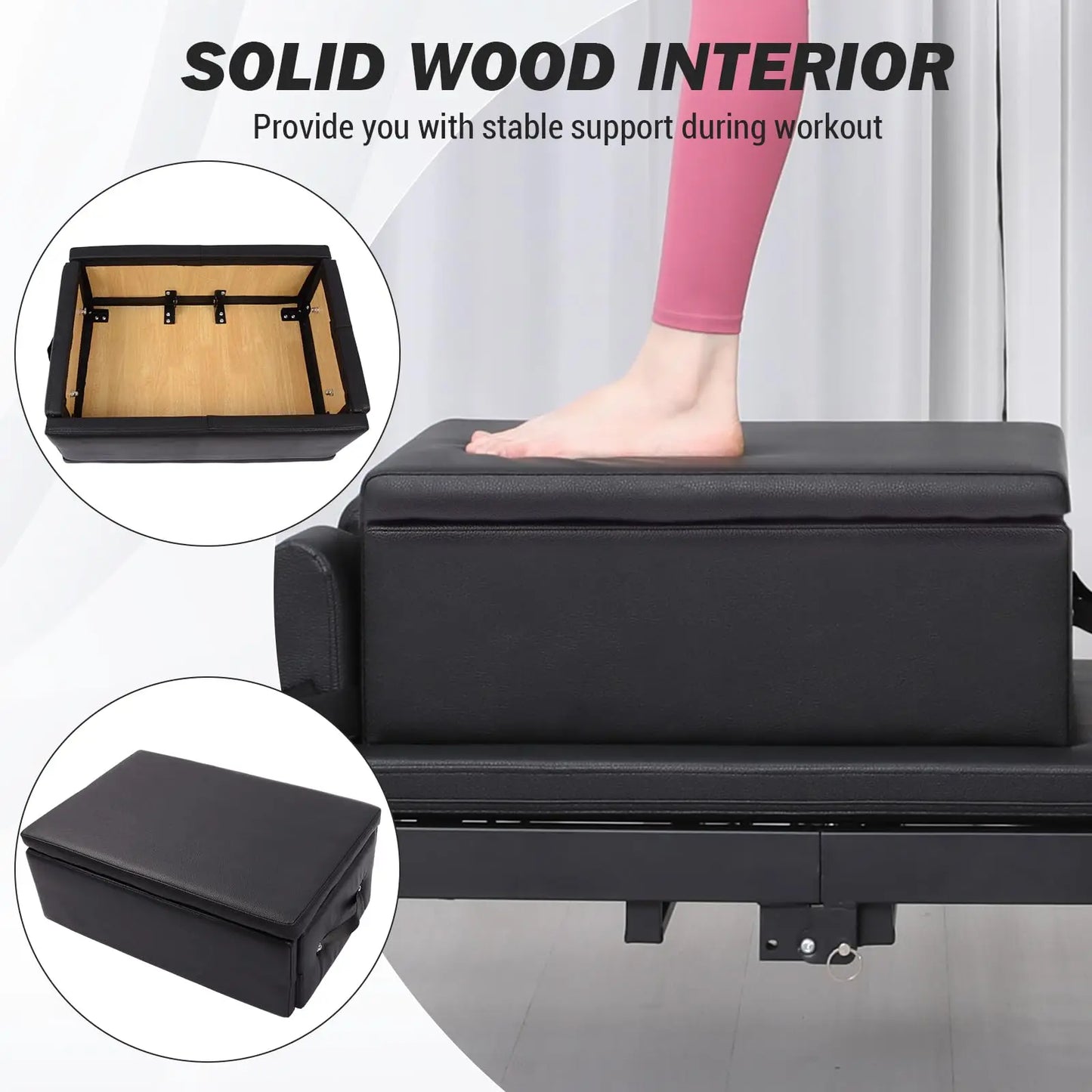Portable Pilates Reformer Sitting Box Pilates Sit Box for Home Workout/Pilates Exercise Accessories for Pilates Reformer Board