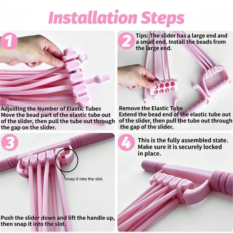 Home Workout Foot Pedal Resistance Bands with Handle/Tube Natural Rubber Tension Rope Multifunction Yoga Pilates