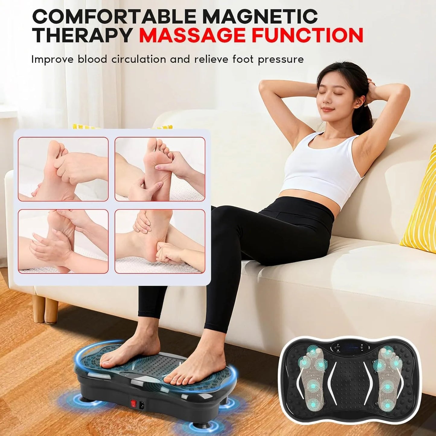 Power Vibration Plate Workout Machine Full Body Fitness Platform/for Muscle & Weight Loss SCITOO Brand, 180W Motor, Home Gym