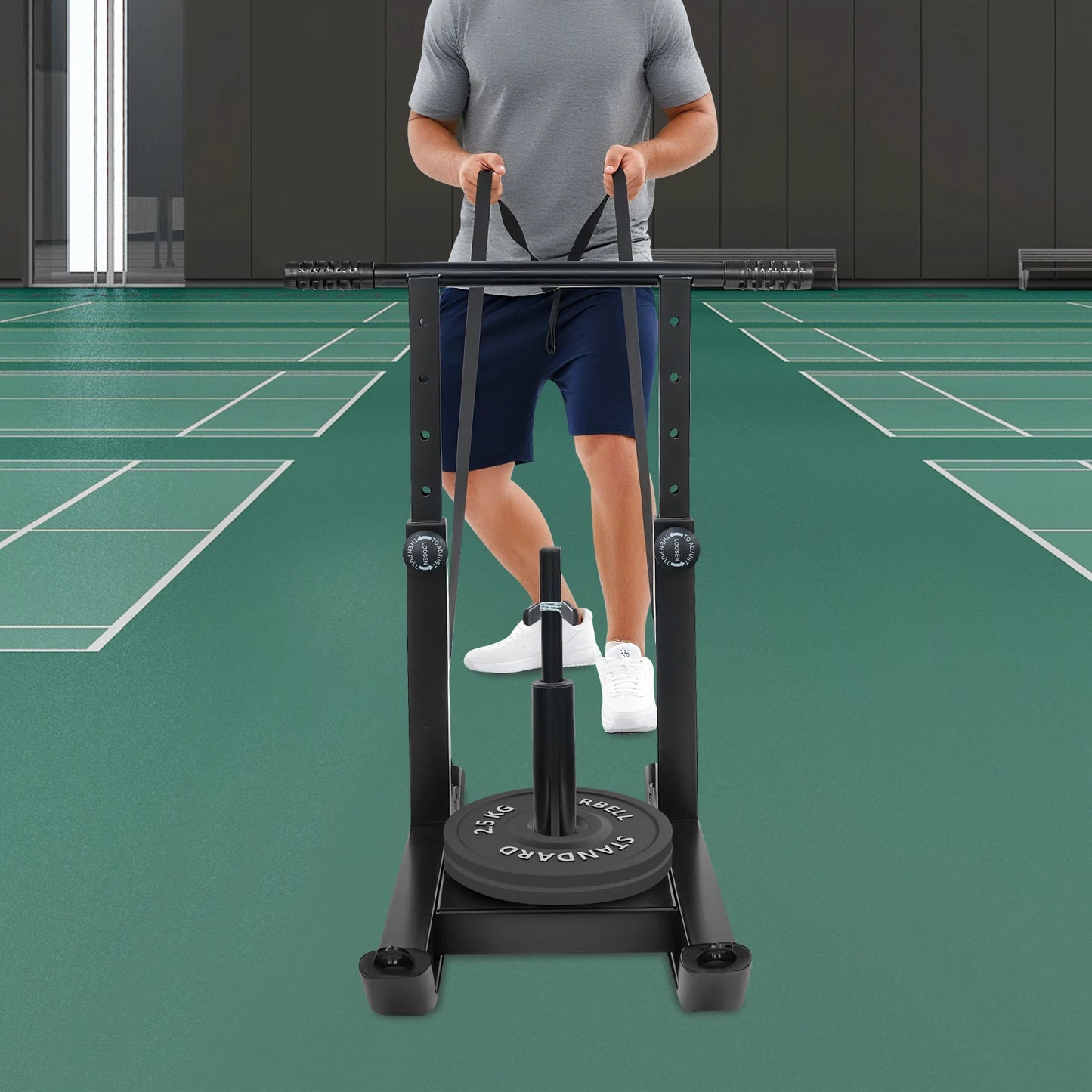 Fitness Sled Weight Sled for Training, 5-Level Height Adjustable/Weighted Sled 440lbs Capacity for Strength/Speed/Football Train