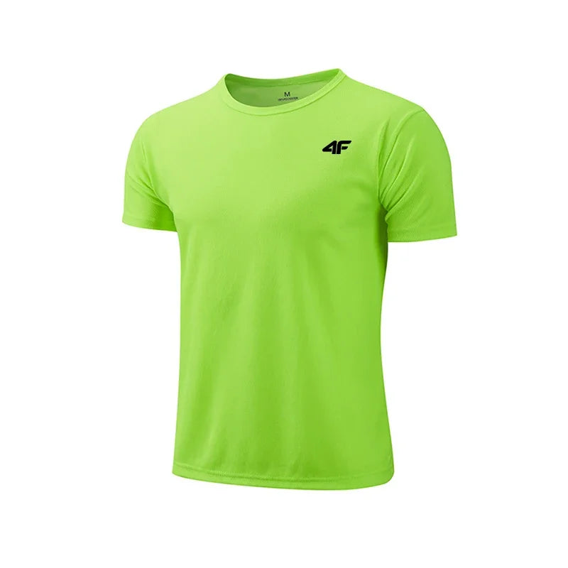 Men's Summer Exercise Training T-shirt High Quality Breathable/Quick Dry Short Sleeved Top Marathon Gym Fitness Basketball Tees