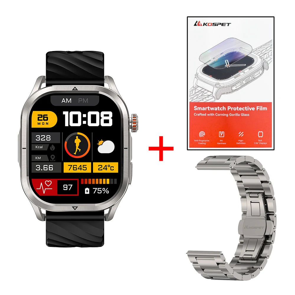 KOSPET MAGIC P10 GPS Smartwatch For Men Anti-Fingerprint AMOLED Screen/Dual-Band GNSS IP69K 5ATM Waterproof 180+ Sport Mode