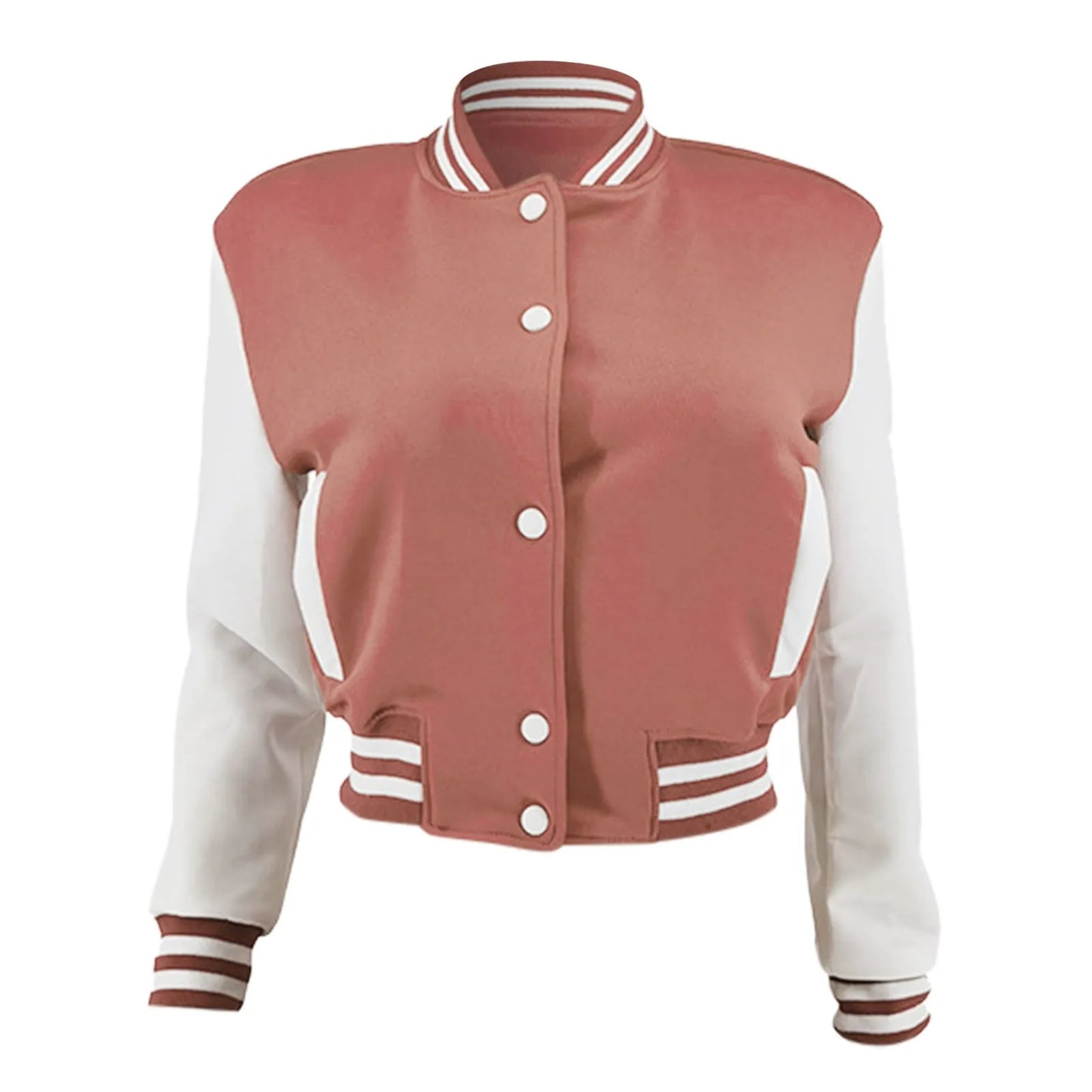 Y2K Baseball Coats Fashion Fall Short Jackets For Women/Patchwork Button Cropped Coat