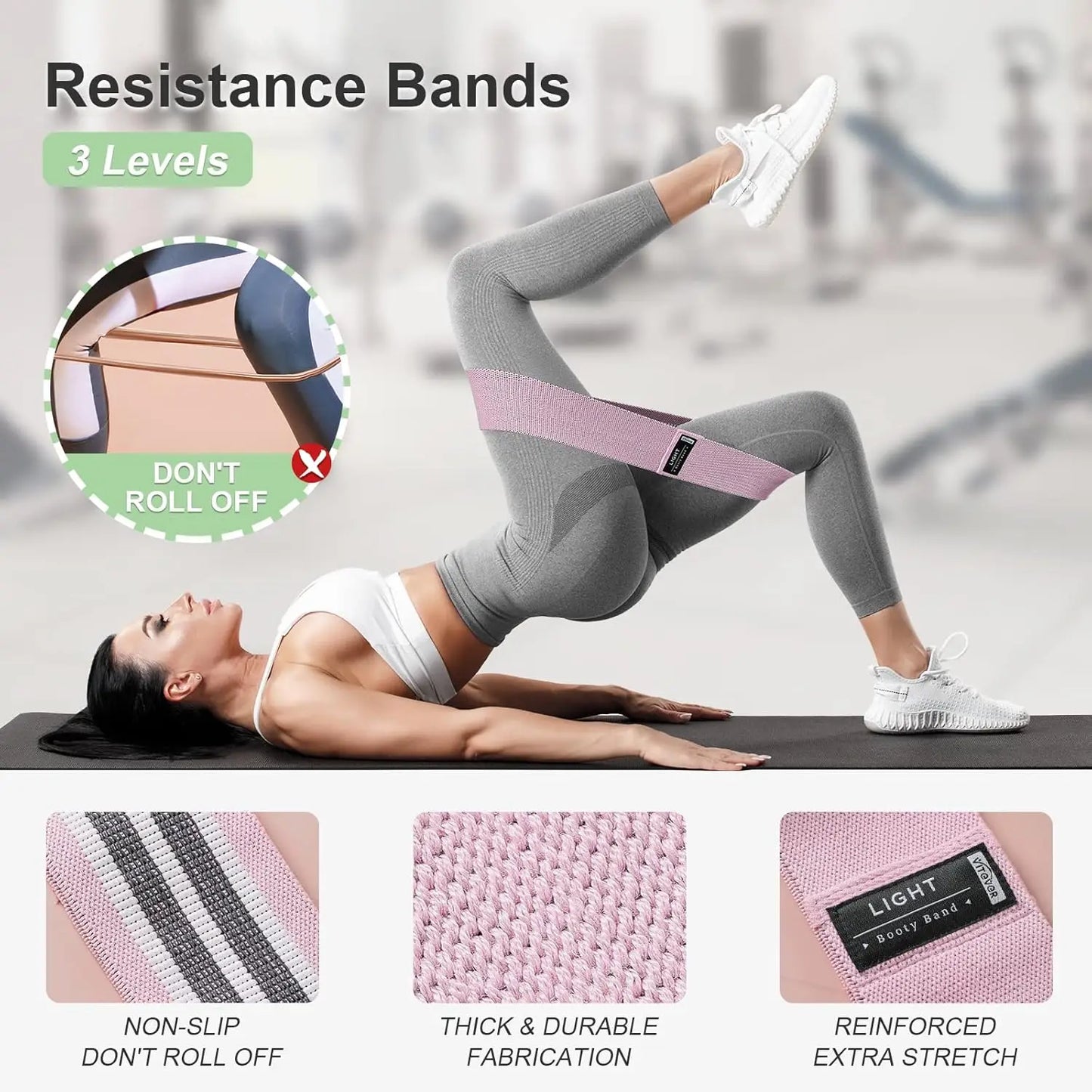 Resistance Bands Set for Full Body Workout/Exercise Bands for Legs and Butt Yoga Pilates Fitness Equipment