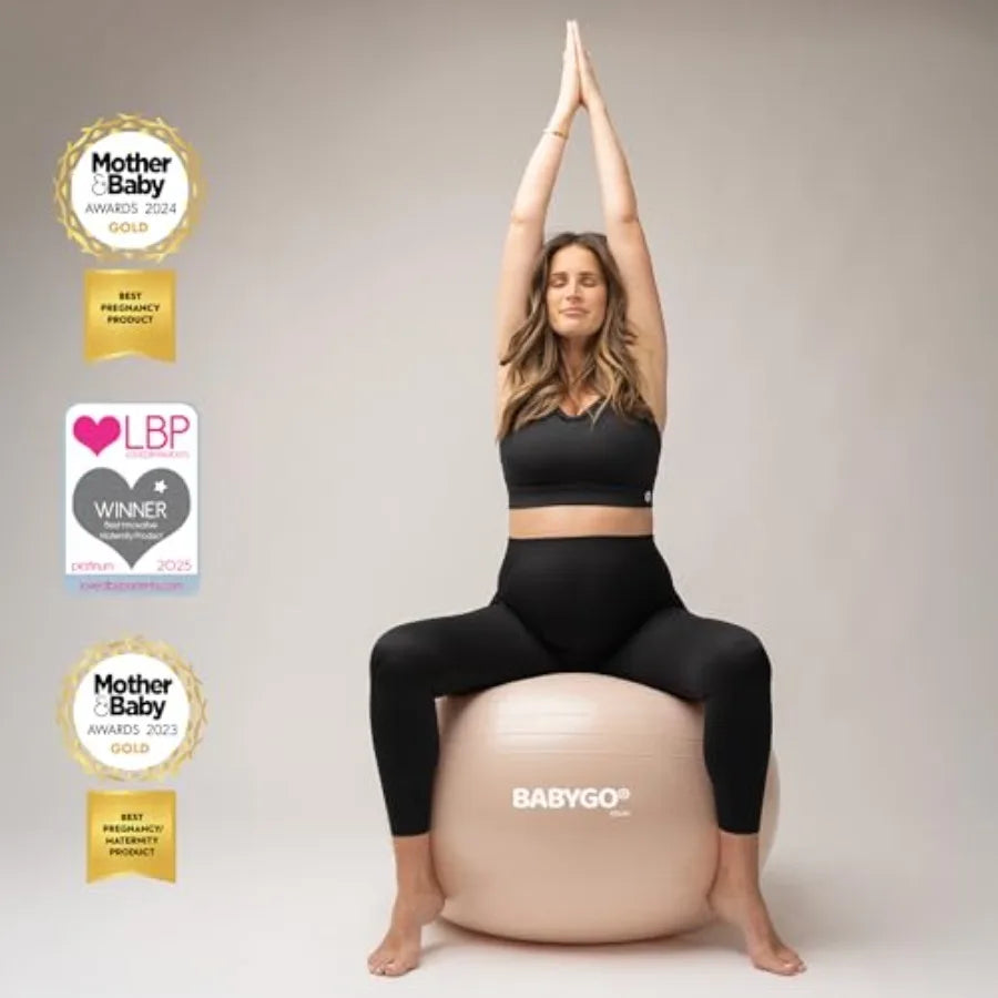 BABYGO Birthing Ball Pregnancy Yoga Labor Exercise Ball Book Set/Trimester Targeting Maternity Physio Birth Recovery Plan