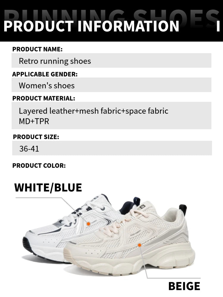 Baasploa Women Sports Shoes Outdoor Lightweight Breathable Jogging Sneakers/Female Casual Mesh Anti-slip Lace Up Running Shoes