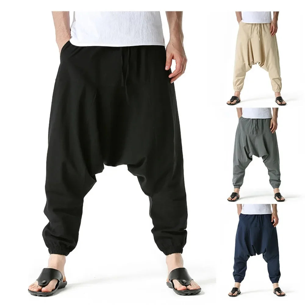 New Men Harem Pants Sweat wear Baggy Casual Yoga Loose Cotton/Sport Jogging Pants Cross Pants for Men Streetwear