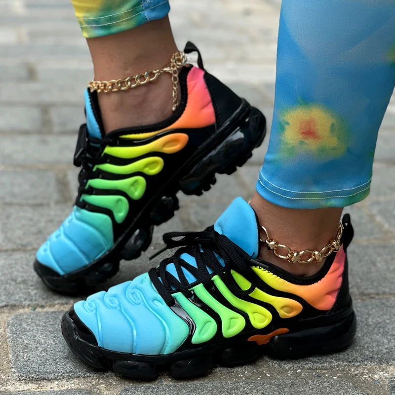 New Candy Color Men Transparent Bottom Sneakers/Running Shoes Women Hiking Shoes Couple Autumn Rainbow Sports Shoes