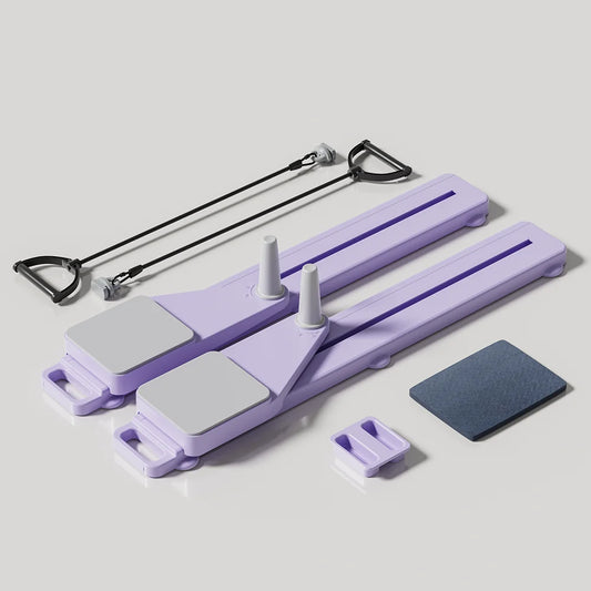 2-in-1 Abs & Ski Board Portable Core/Leg Trainer Split/Pilates-Reformer for Home Gym Lightweight Full-Body Fitness