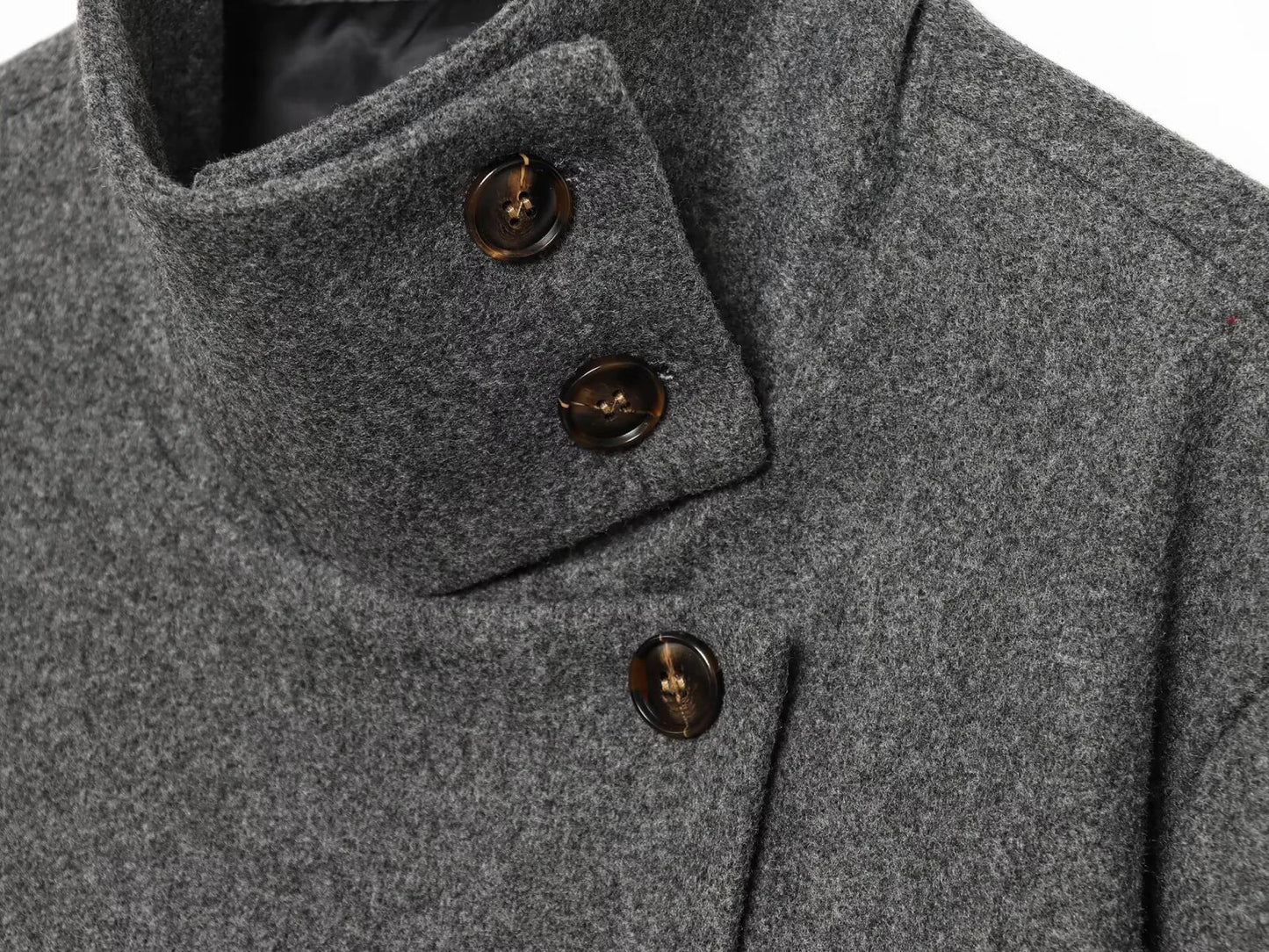 European and American Winter New Women's Loose and Casual Style/Simple Long Sleeve Buckle Stand up Collar Coat