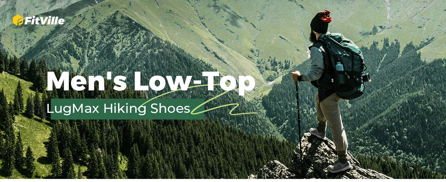 Fittington Wide Shoes For Man  Breathable Mesh Upper Sneakers/Non-Slip Trekking Hiking Walking Shoes With High Arch Support