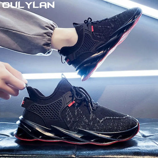 Oulylan Men's Casual Shoes Fashionable All-Matching Sneakers/Men's Shoes Flying Weaving Mesh Shoes