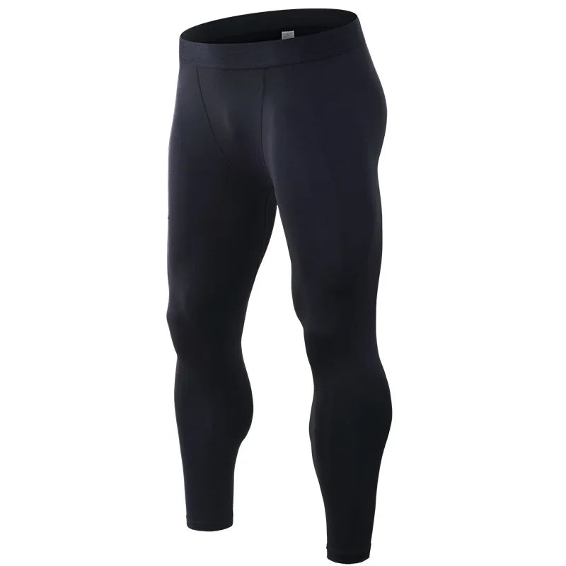 Men's compression sports pants fast drying fitness sports pants/running tight pants training tight pants black