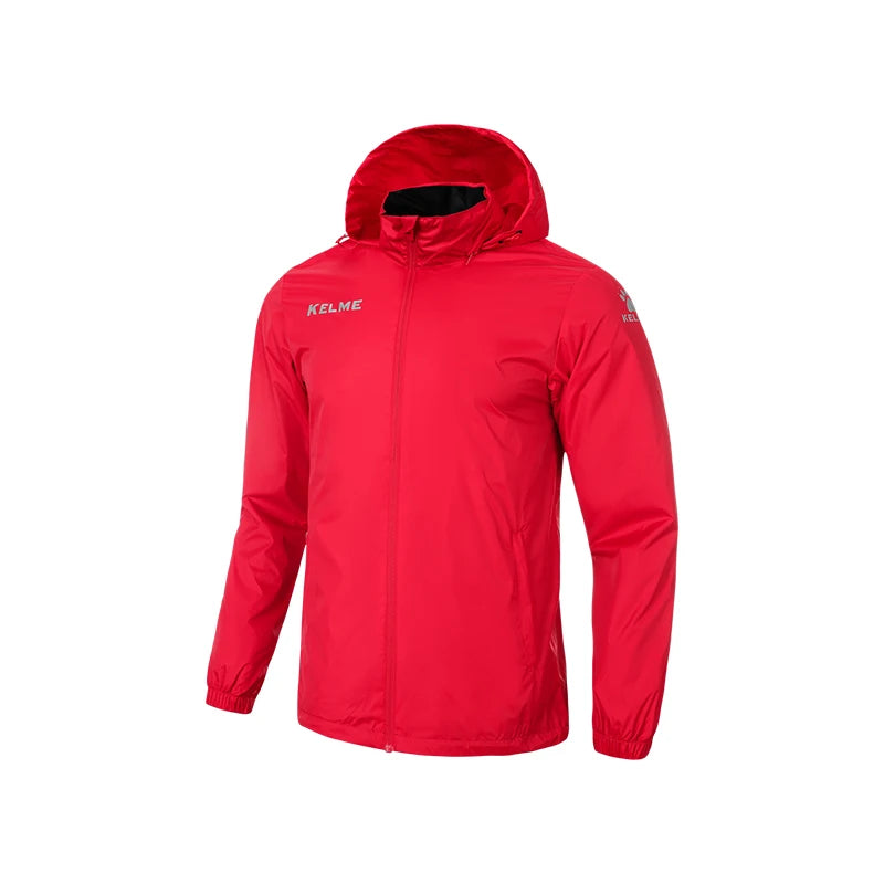 KELME Men's Windbreaker Running Jacket Hooded Windproof Coat/Training Waterproof Jacket Quick Dry