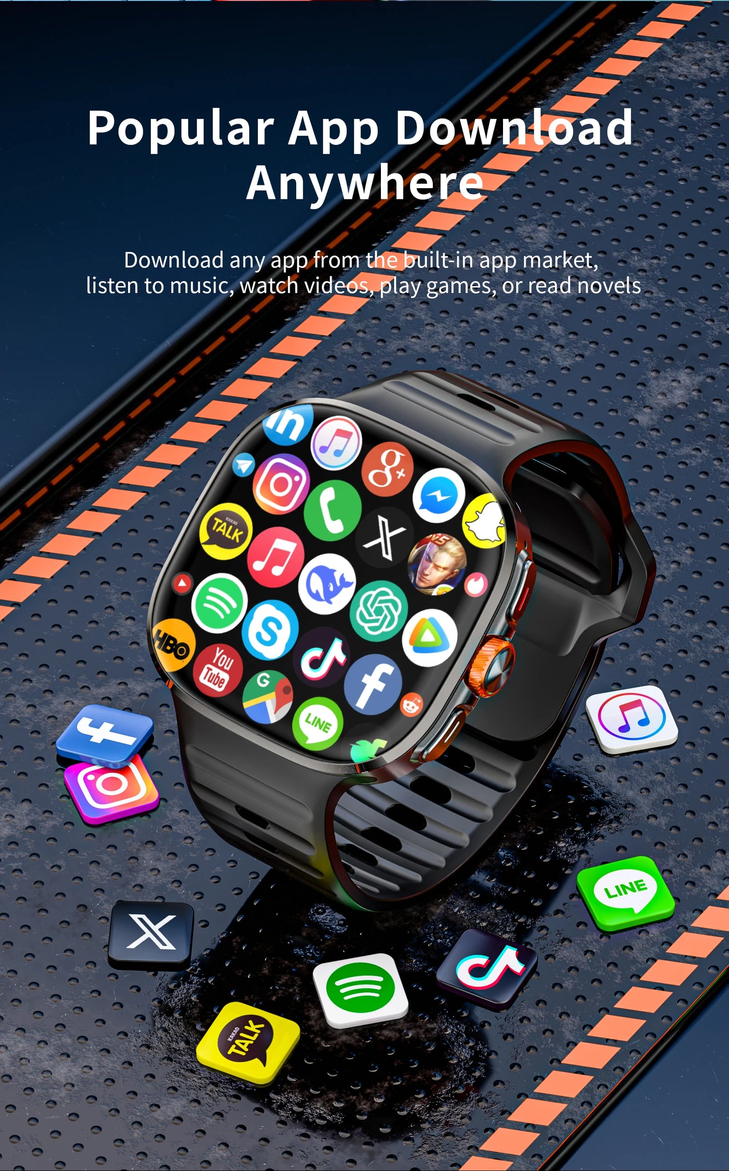 LOKMAT New APPLLP 6 MAX Android Smart Watch Phone Amoled Touch/Screen Rotating Camera AI Translation Function