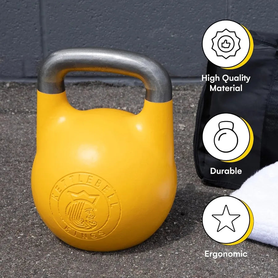 Kettlebell Kings Competition Kettlebells Weight (35mm handle) 35LB/Hand weights Workout Gym Equipment & Strength training sets