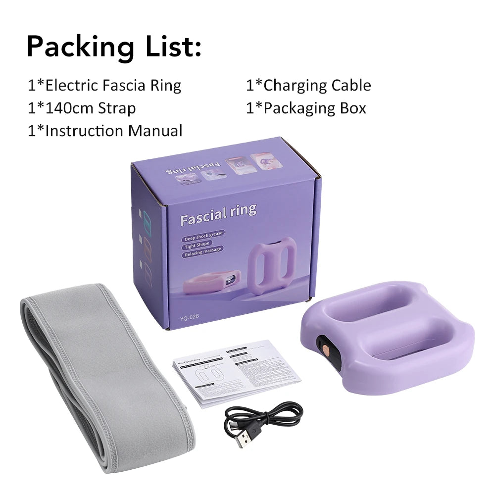 Electric Body Fascia Ring Portable Dual-Ring Vibration Fascia Massager/For Back Waist Arm Leg Fat Burning Weight Loss