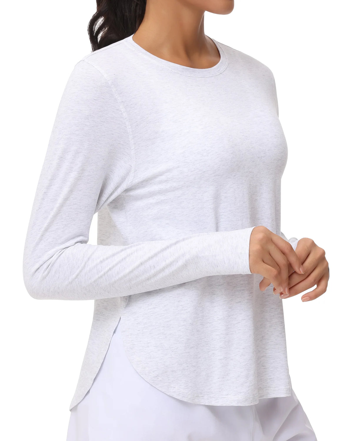 THE GYM PEOPLE Women's Long Sleeve Workout Shirts/Lightweight Cotton Running Yoga Tops with Thumb Hole