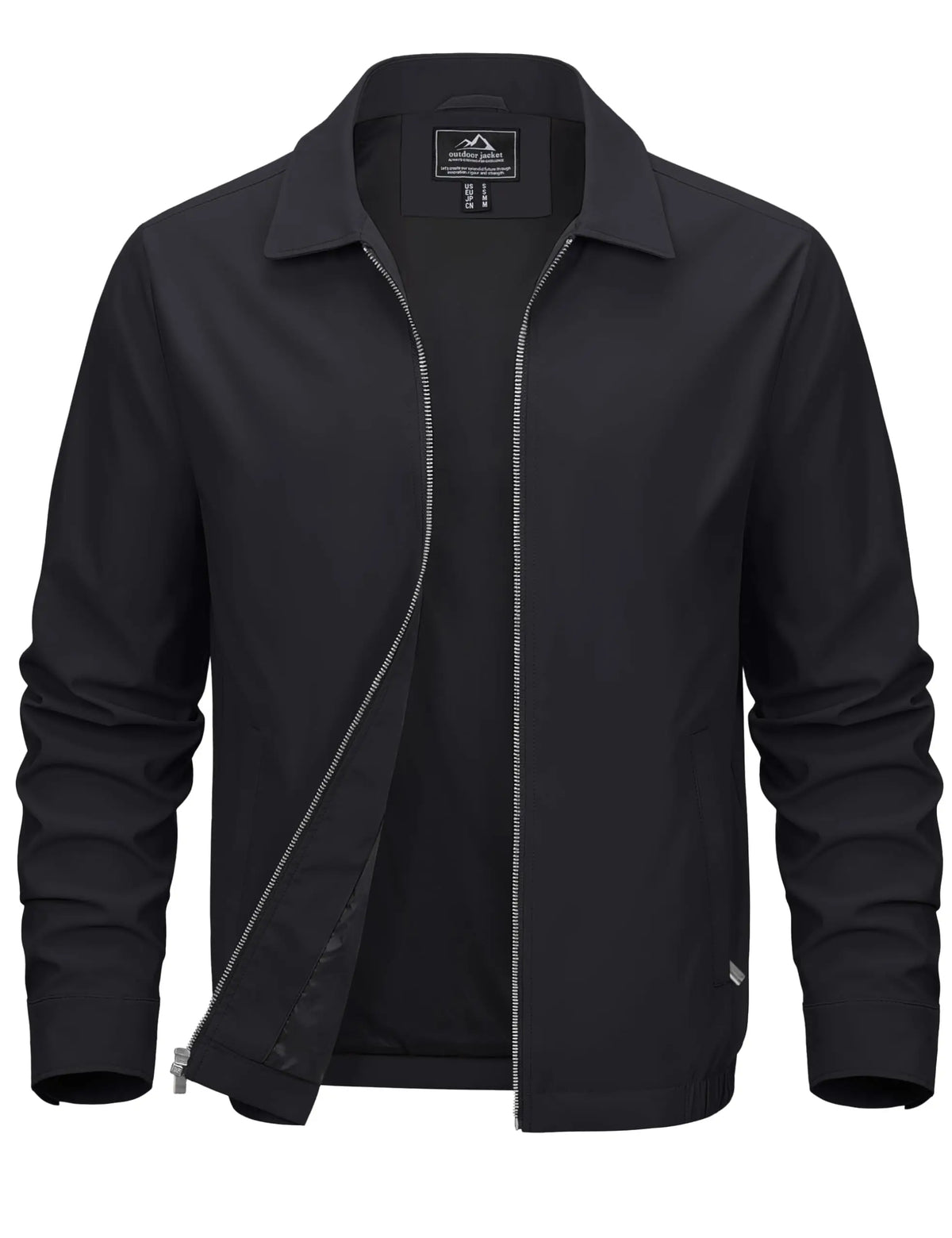 Men's Lightweight Windbreaker Jacket Full Zip Casual Jacket/Water-Repellent Coat with Zip Pockets Golf Work Outdoor