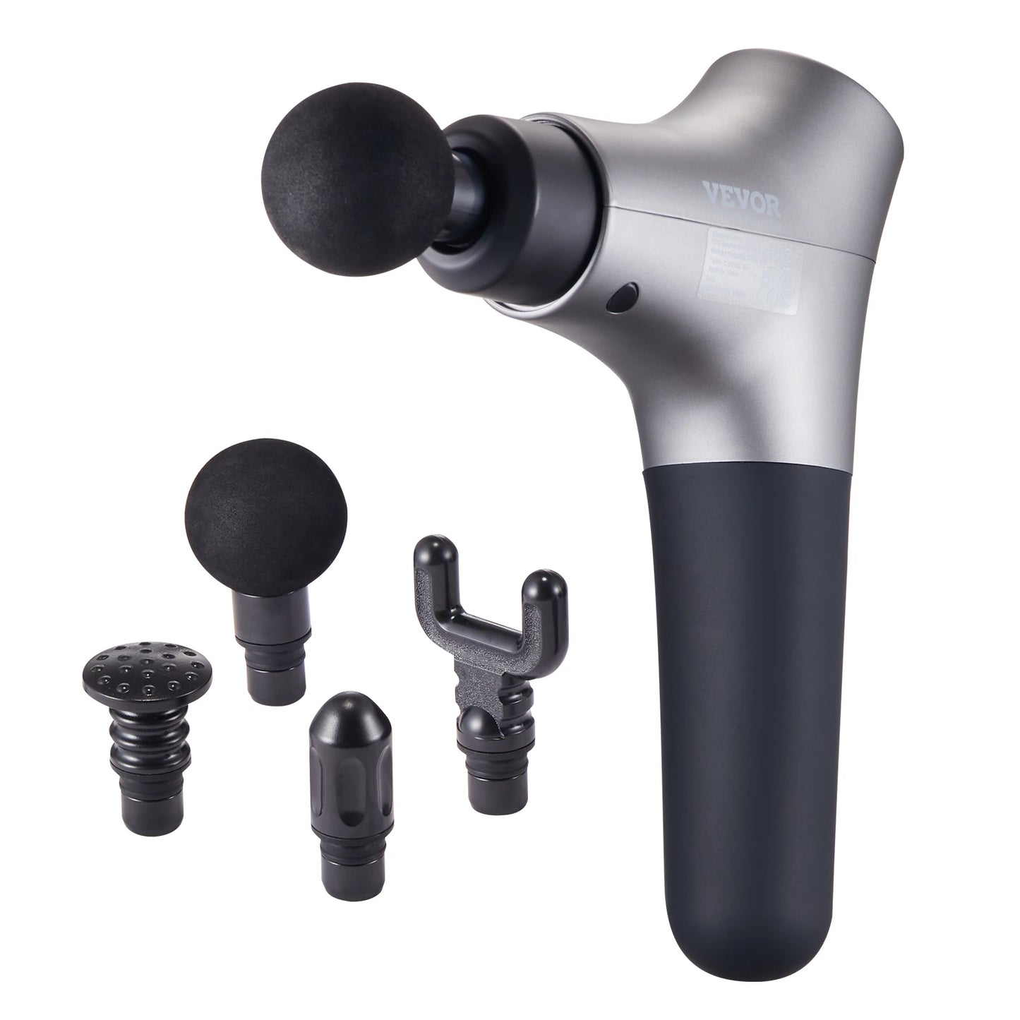 VEVOR Massage Gun Deep Tissue Percussion Muscle Massage Gun/with 6 Speed Levels & 4 Massage Heads 12V 2500m Massage Gun