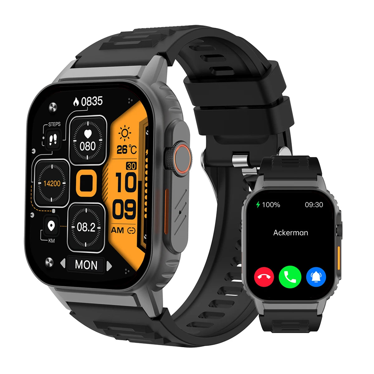 Smart Watch(Answer/Make Call), 2.01" Smartwatch for Men Women/IP67 Waterproof, 100+ Sport Modes Fitness Tracker
