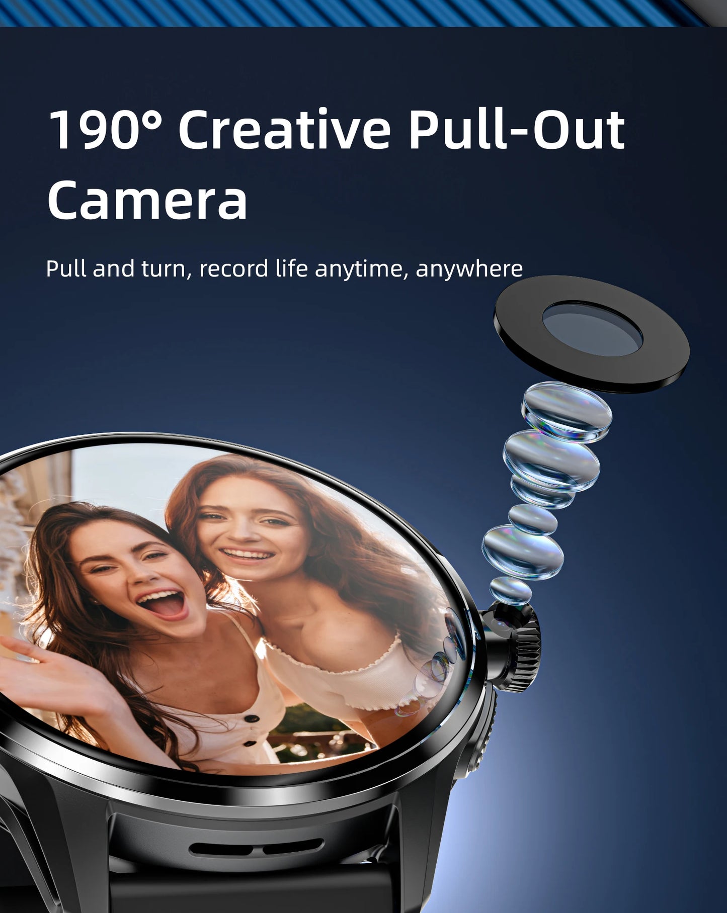 LOKMAT APPLLP 3 Android Smart Watch Amoled Round Screen/Retaining Camera Wifi 4G Watch Phone App Download with Quick Charging