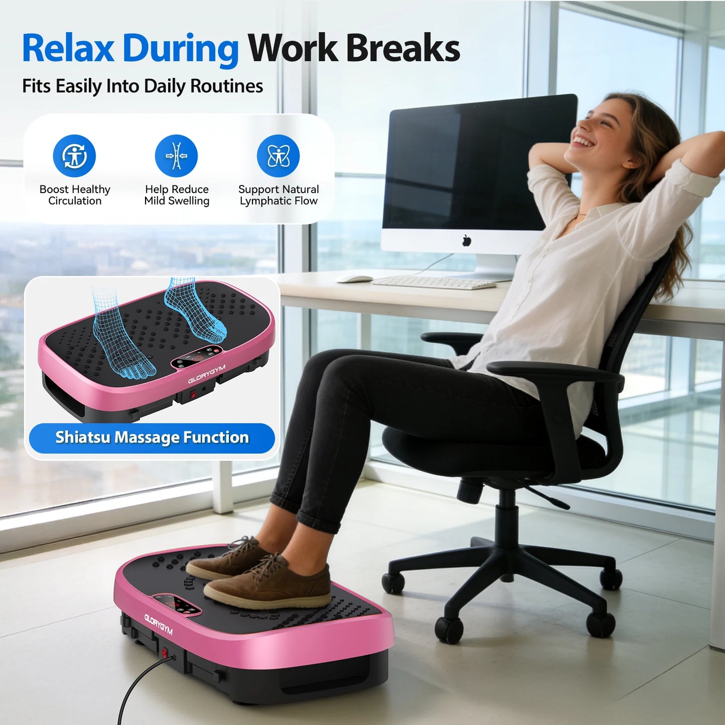 Magnetic Vibration Plate Exercise Machine Fat Burning 120 Levels/330lbs Portable Quiet Home Fitness  APP Control Workout Platform