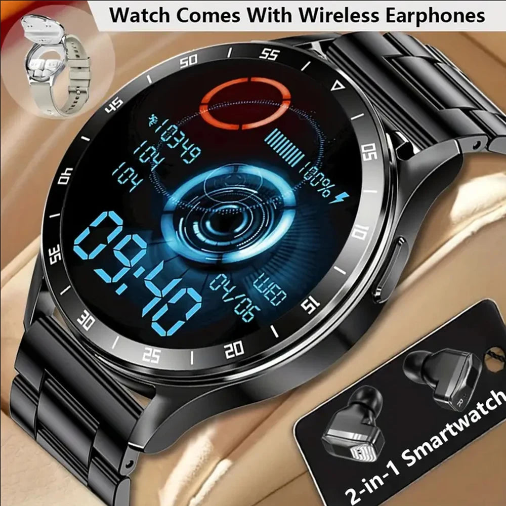 GEJIAN X10 smartwatch TWS 2-in-1 wireless Bluetooth dual earphone/call health sports music men and women smartwatch