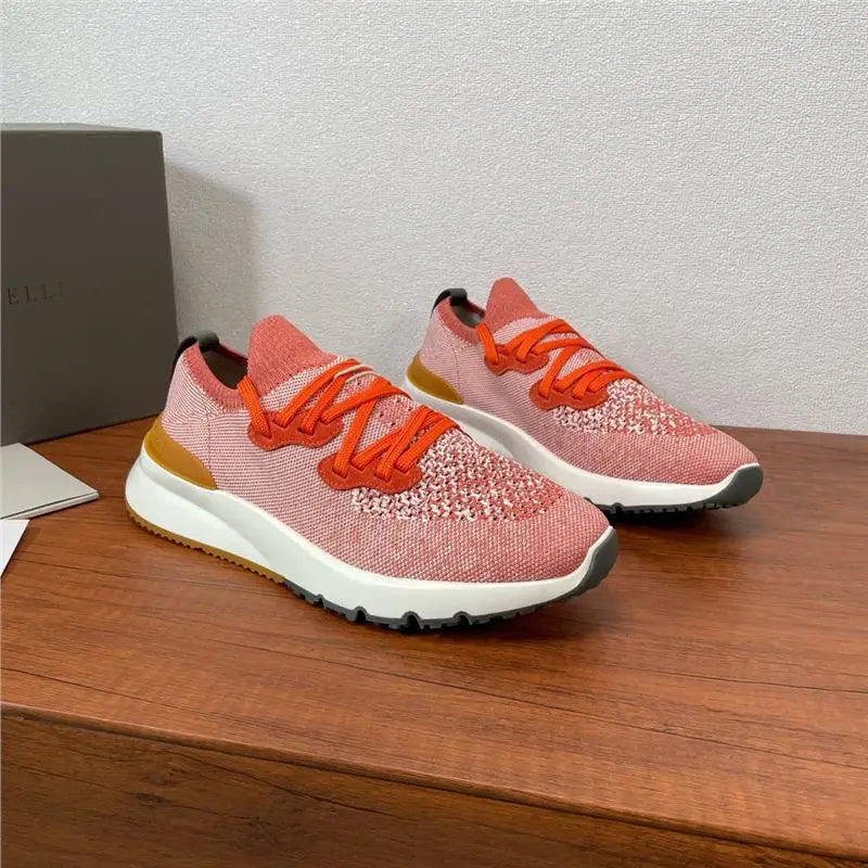 New Men's Lightweight Knitted Shoes Breathable Comfortable/Trendy Casual Athletic Sneakers Fashion Daily Footwear