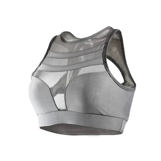 Summer Women Mesh Patchwork Sports Bra Running Fitness Vest/Gym Workout Yoga Bra Sportswear Breathable Sport Crop Top