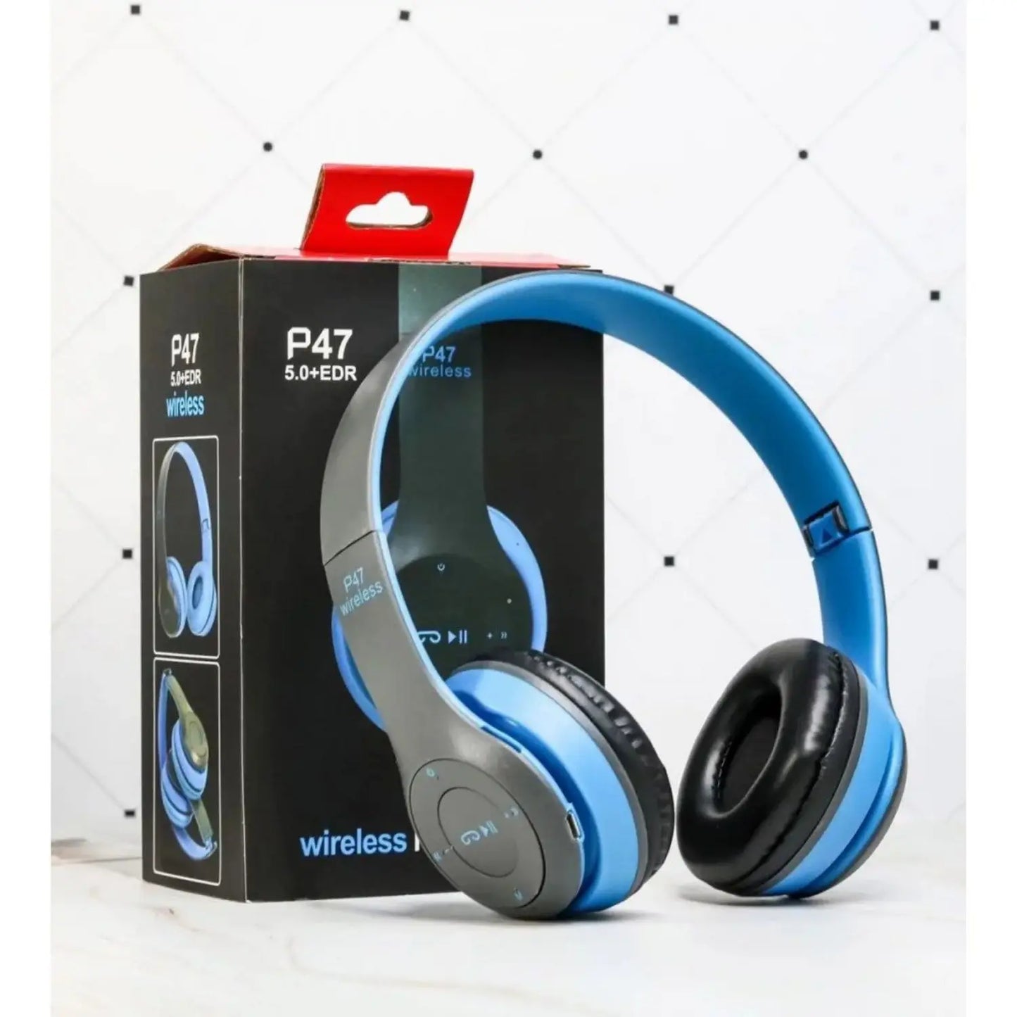 Wireless Bluetooth Over-Ear Headphones Lightweight/Compact & Stylish Design, High-Fidelity Sound P47 for Universal