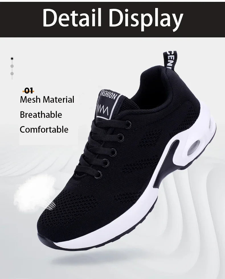 Summer Women Sneakers Outdoor Running Air Cushion/Sport Shoes Increase Height Breathable Walk Shoes